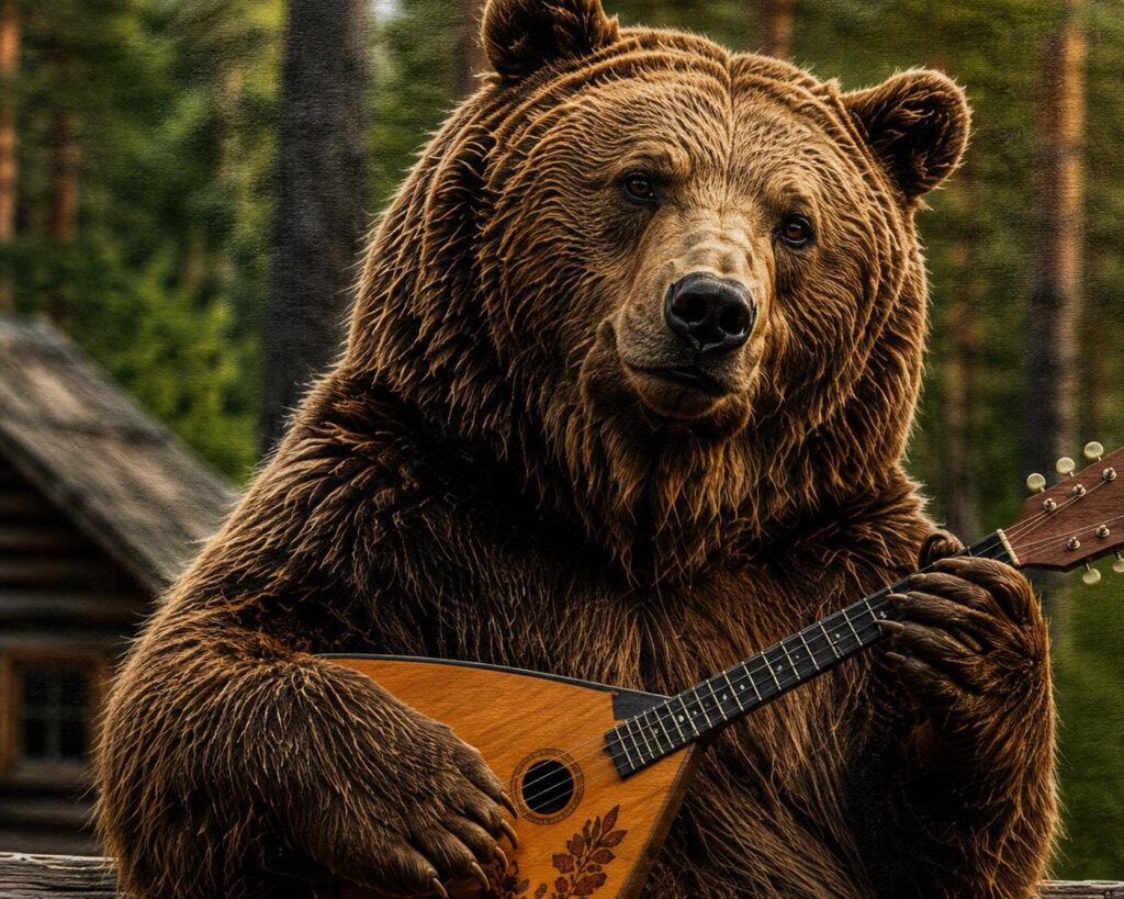 Bear Musician Forest Print