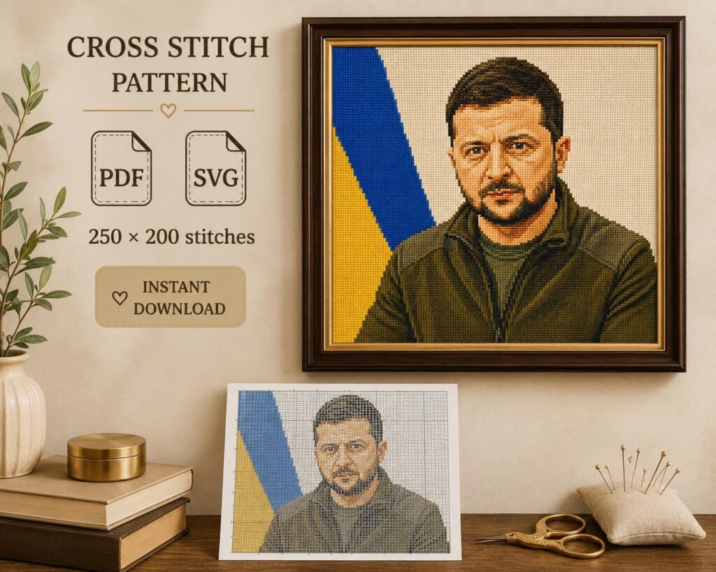 Ukrainian President • Cross Stitch Pattern (PDF + SVG)