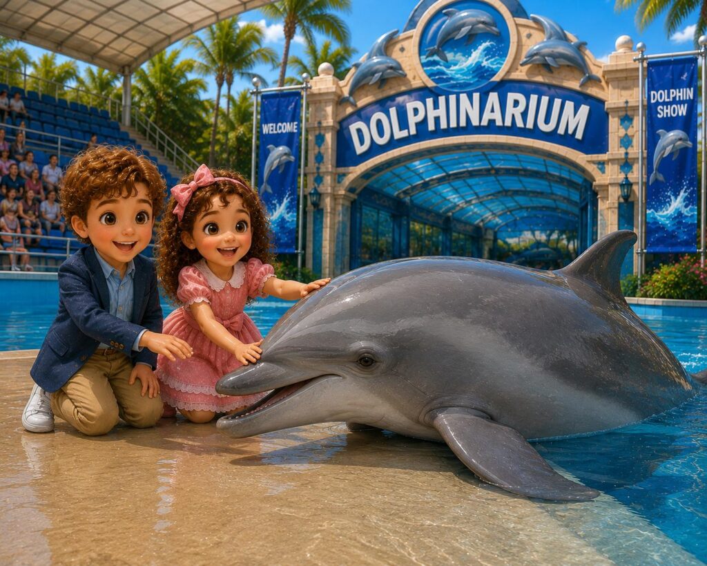 A Day at the Dolphinarium — Printable Coloring Pages (Set of 10)